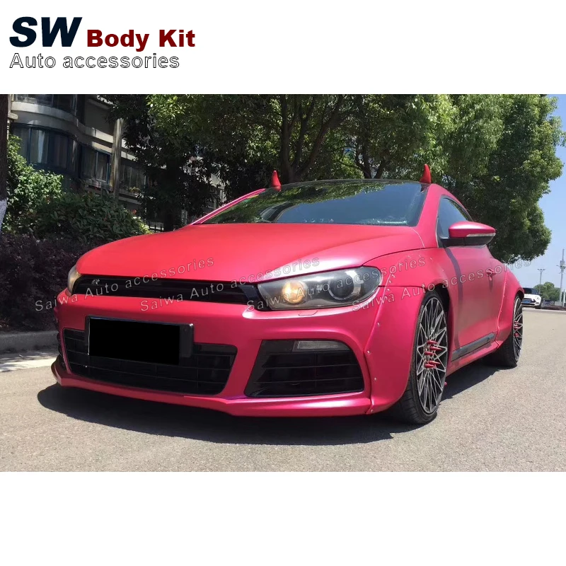 Fiberglass Car Fender Wheel Arch Flare for Volkswagen Scirocco R MK3 08-14 Wide Body Style Body Kit