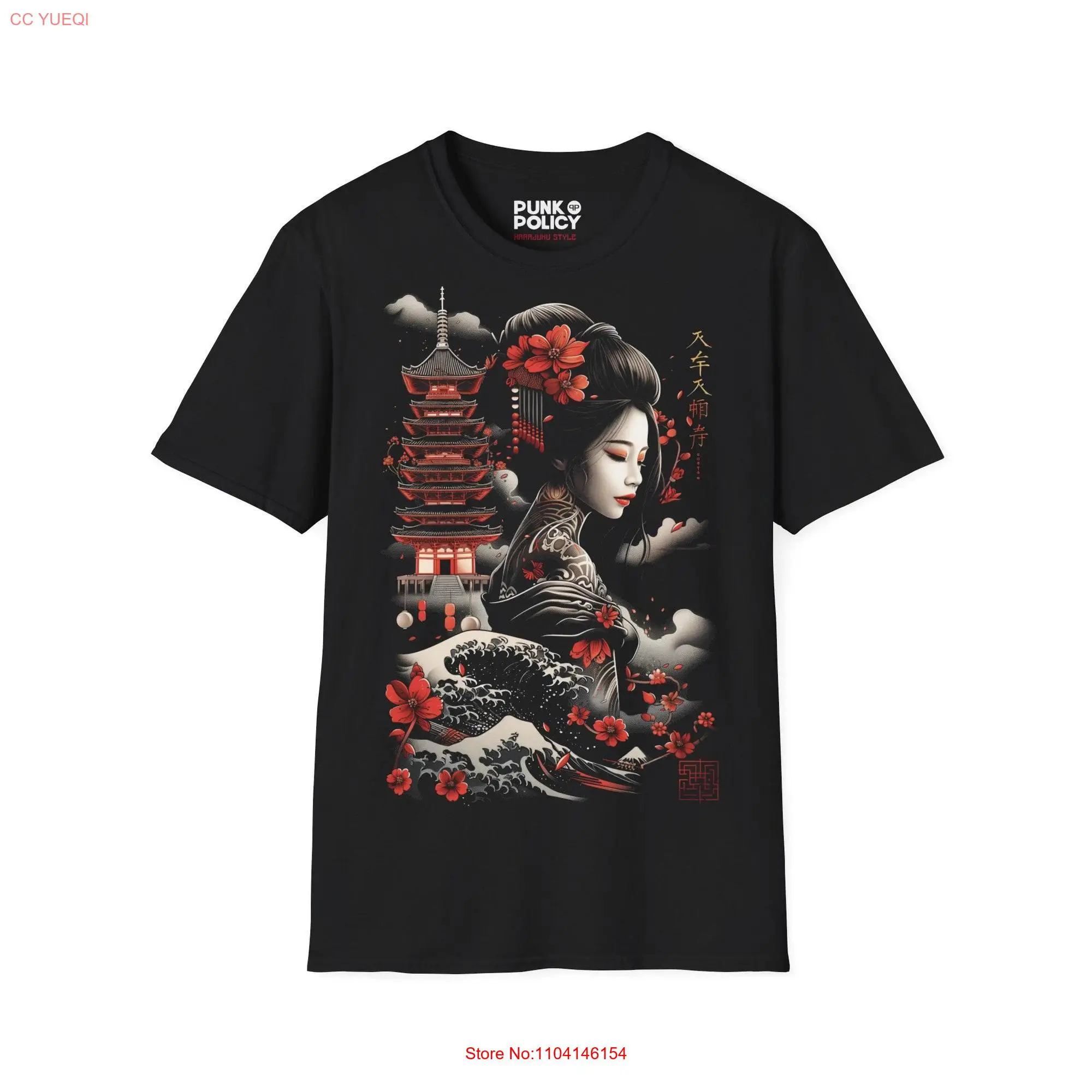 Trending Harajuku Geisha graphic Softstyle T Shirt gifts samurai Kyoto Japanese art tee kawaii tokyo