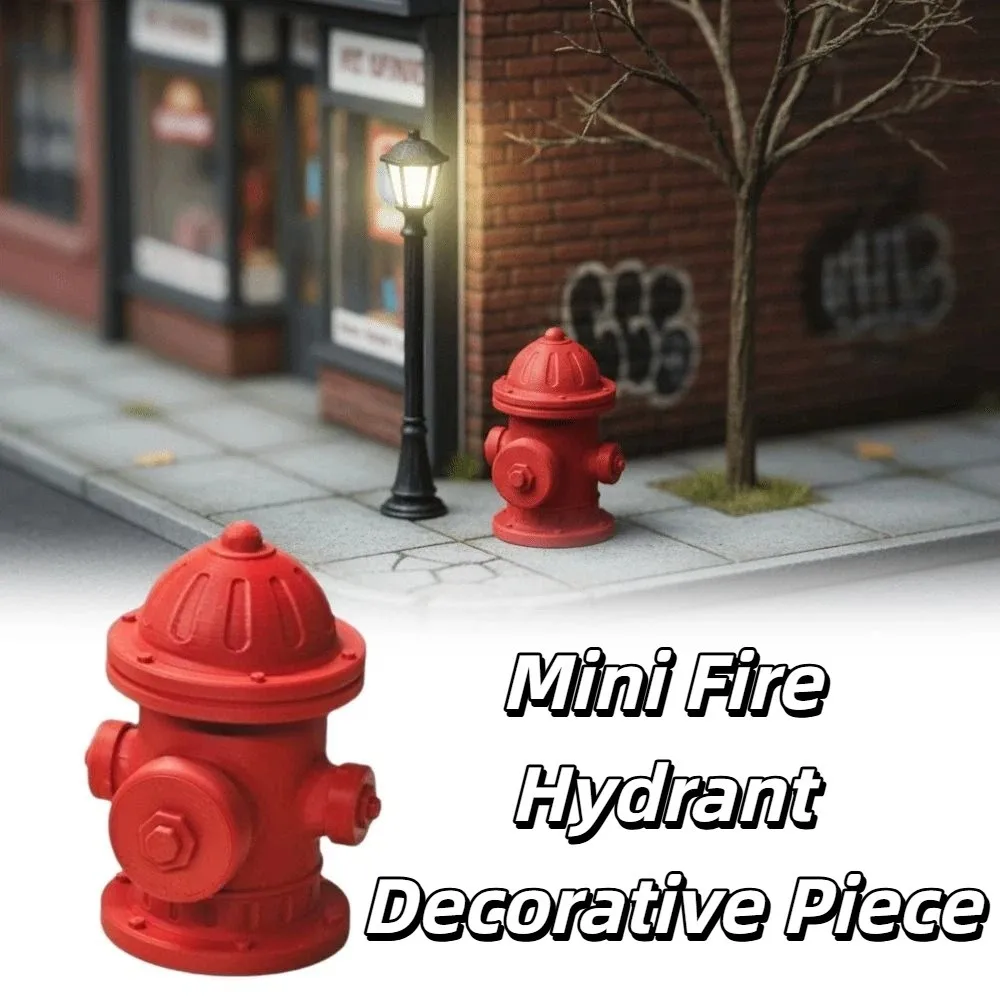 Red Plastic Scale Fire Hydrant Highly Detailed Weathered Finish Fire Cock Model Mini Size Scale Model Scene Prop Model
