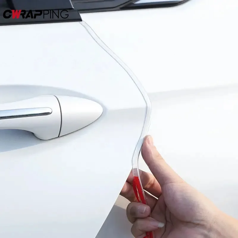 5M Transparent Car Door Edge PVC Scratch Protector Strips Car Anti-collision Sealing Strip Door Anti-scratch Transparent Strip