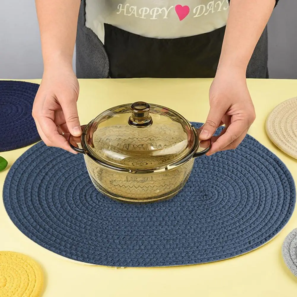 Placemat  Attractive Simplicity Thickened  Oval Table Insulation Mat Household Supplies