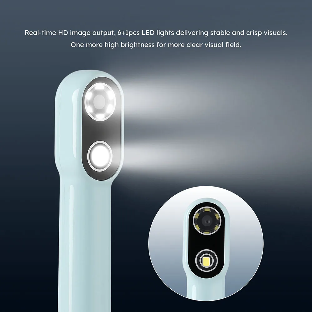 Azdent dental sem fio wifi visual endoscópio inspeção boca câmera com 7 leds de luz fria branca foco automático