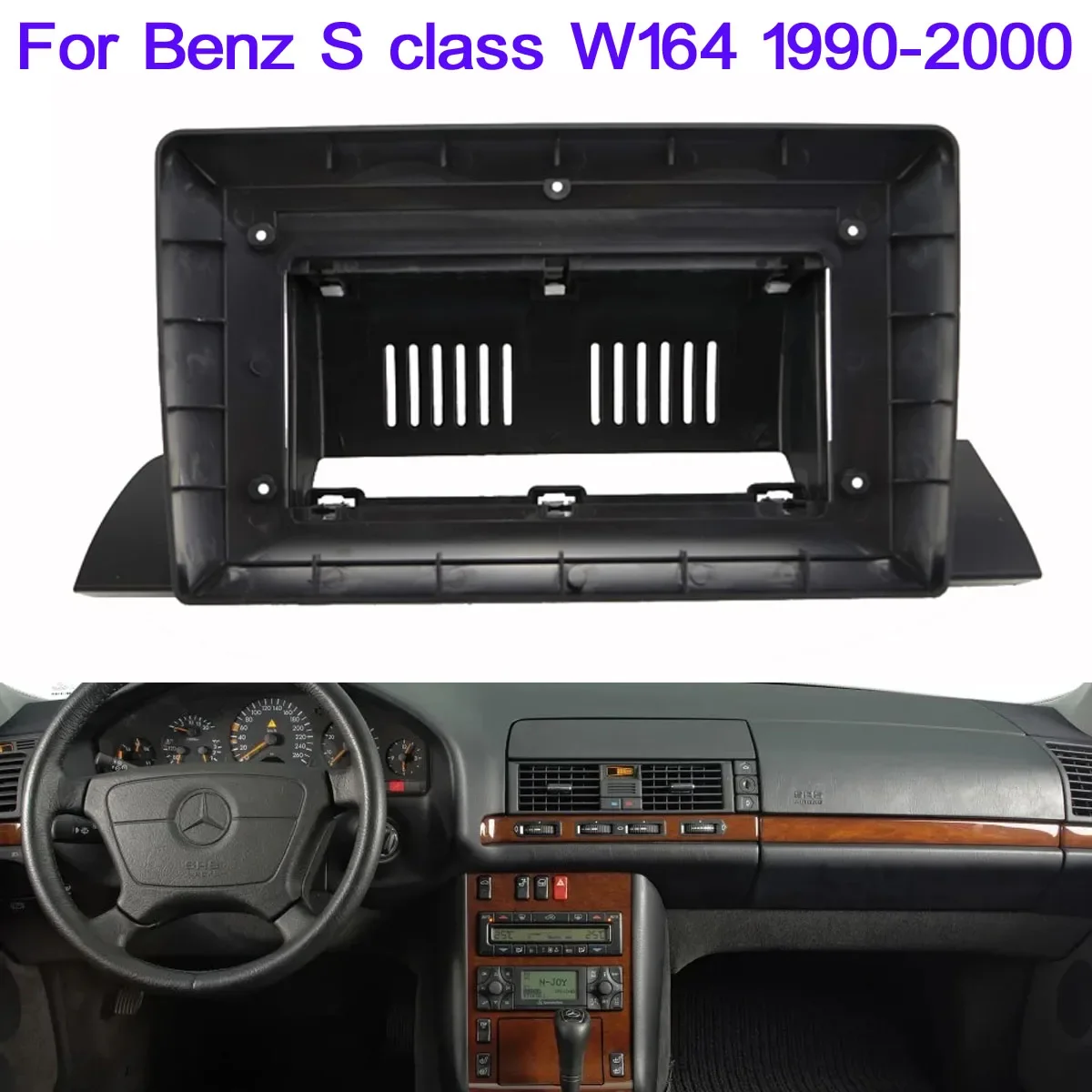 

10,1-дюймовая автомобильная рамка Fasica для BENZ S CLASS W164 1991-1998, GPS-навигация, стерео панель, комплект крепления на приборной панели