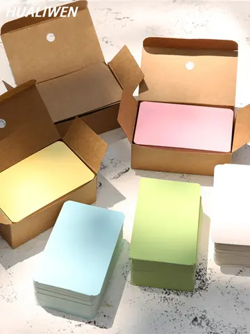 100 pcs/box papel kraft cartão cor em branco cartão de visita mensagem obrigado cartão escrevendo cartão etiqueta bookmark learning card