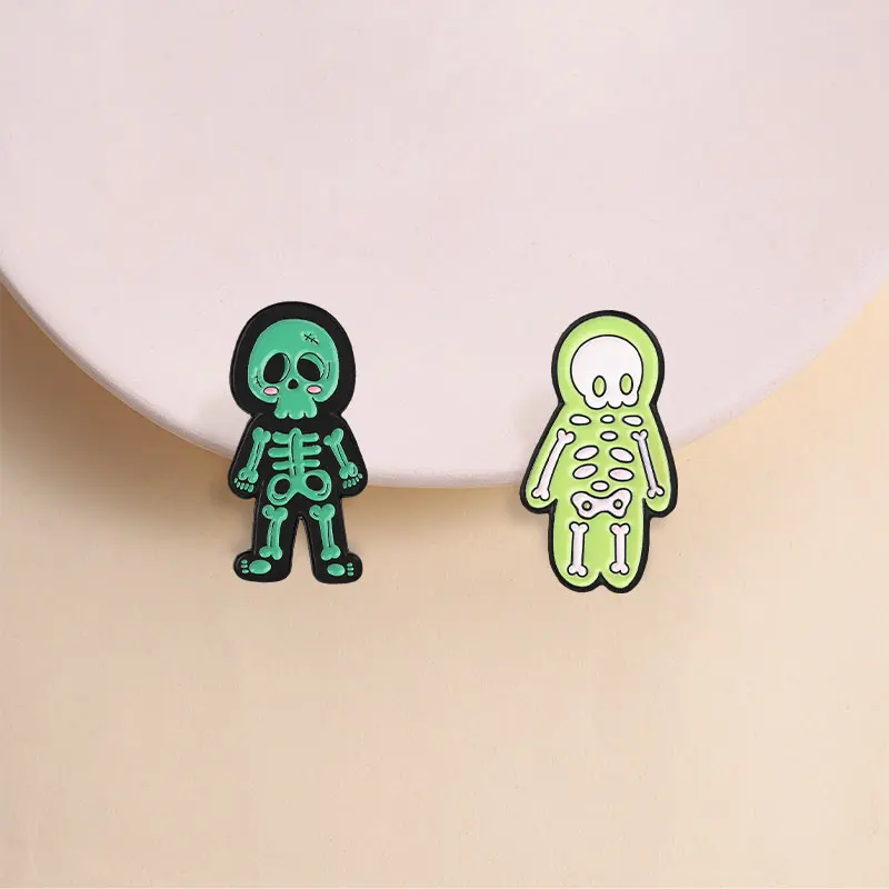 X-Ray Skeleton Soft Toy Enamel Pin, Funny Bone Brooch With Cute Spooky Style For Halloween Gift And Alternative Fashion