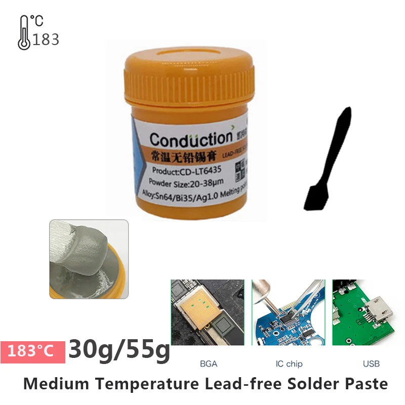 

Lead-free solder paste tin slurry 183 degrees environmental protection tin mud For IC PCB CPU LED BGA SMT Reballing Rework