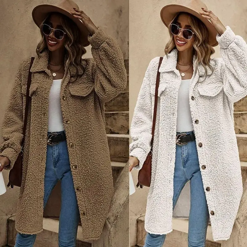 Y3NE Womens Winter Long Sleeve Fuzzy Fleece Open Front Cardigans Coats
