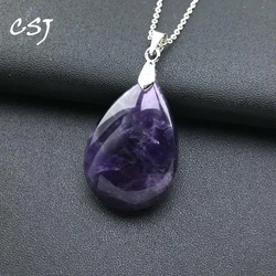 Natural Amethyst Pendants Real Gemstone Fine Jewelry Best Nice Birthday Party Gift for Women Wife Lady Party Jewelry Gift