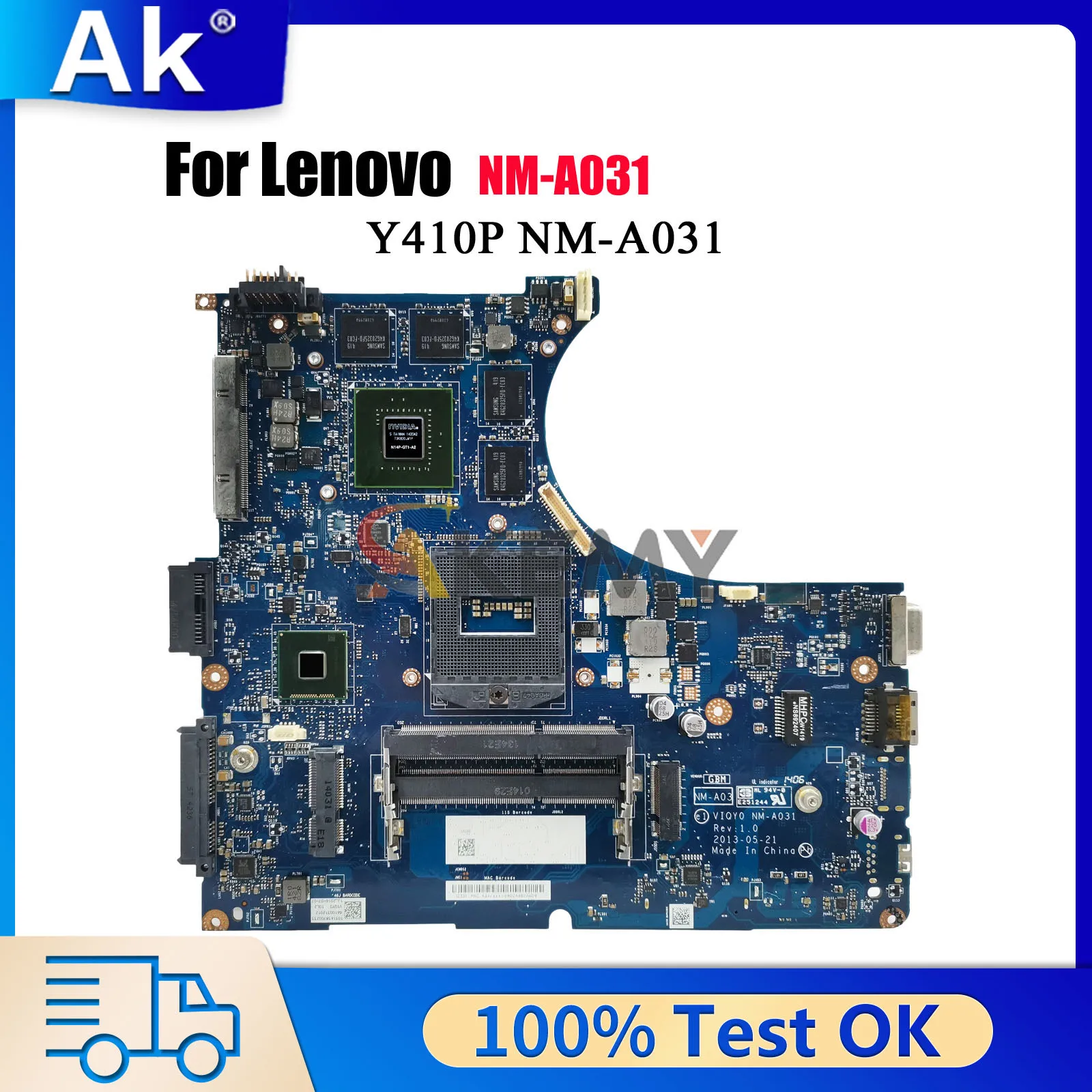 

NM-A031 для Lenovo Ideapad Y410P с GT755M 2 ГБ DDR3, материнская плата для ноутбука, 100% протестировано, ОК