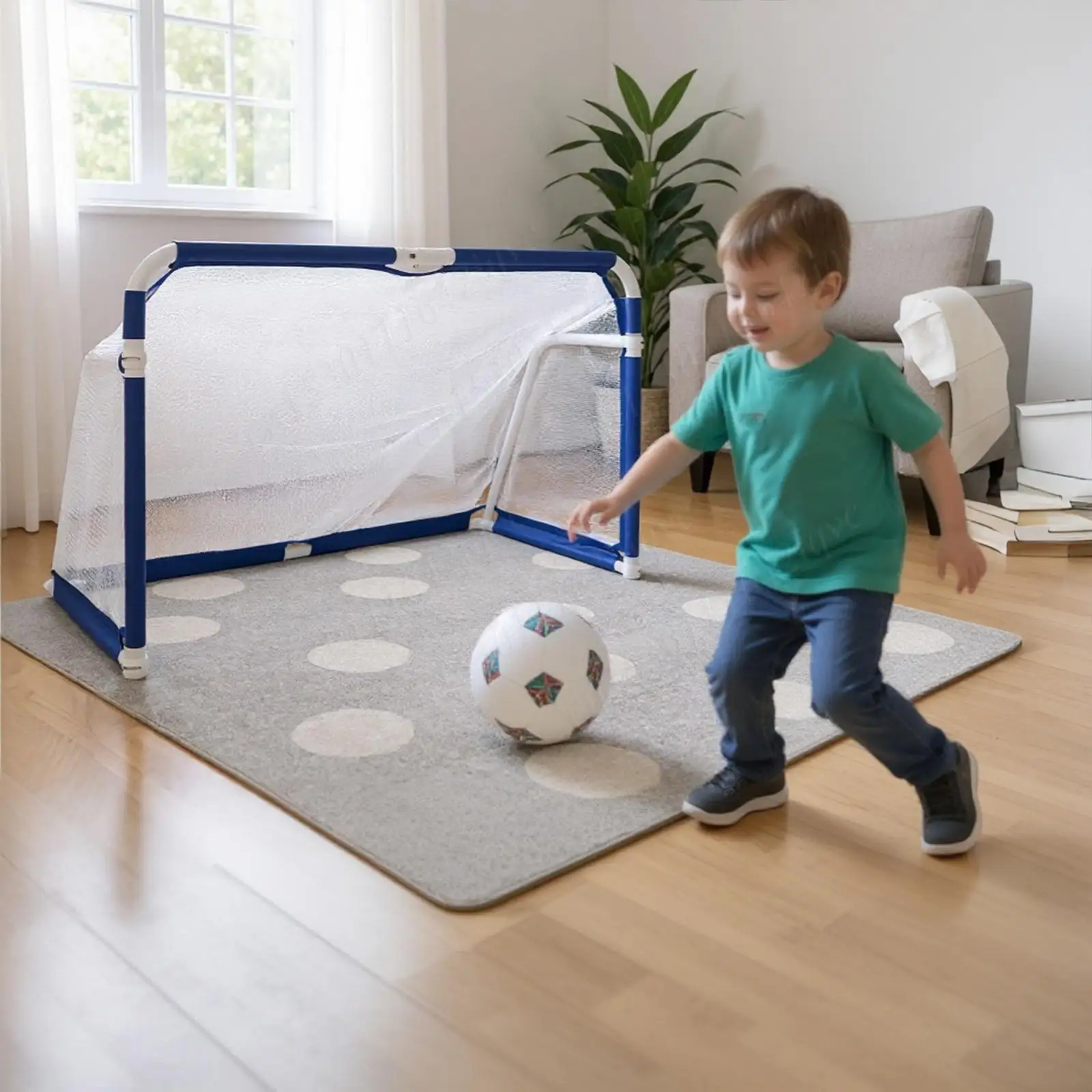 ﻿ Soccer Goal Portable Folding Aluminum Football Goal Foldable Football Net for Outdoor Court Soccer Ball Training Equipment