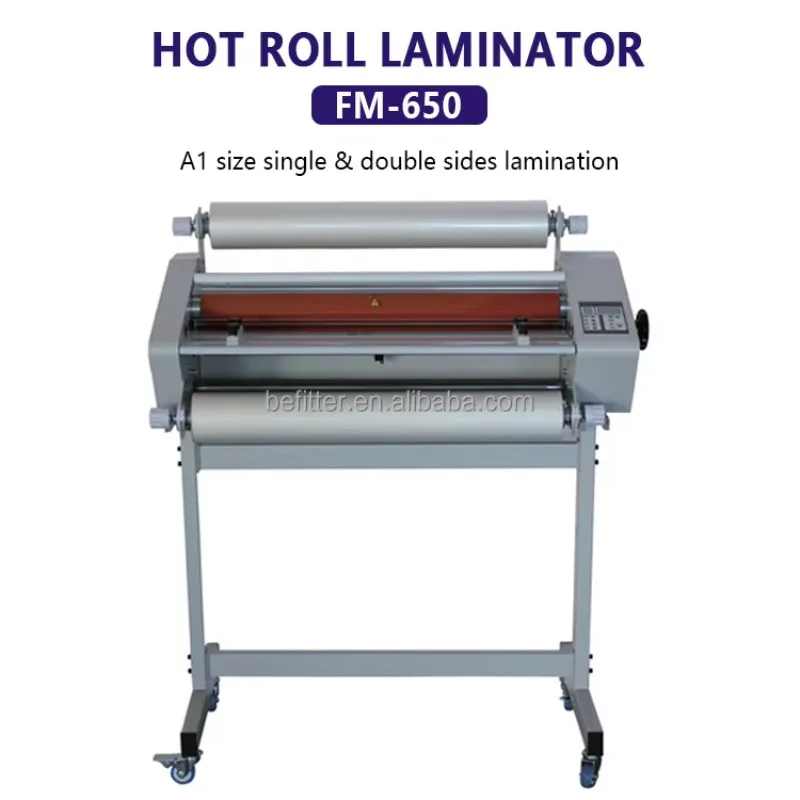 

FM-650 Book Cover Paper Thermal Lamination Machine Hot And Cold Roll Laminator Withstand
