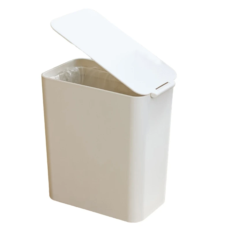 Practical Waste Bin with Lid Desktop Office Container Storage Box Home Garbage Basket Container Table Trash Bin Small Trash Can