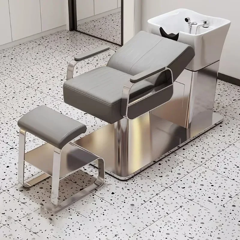 

Unique Portable Shampoo Bed Simple Trendy Personalized Fashion Hair Shampoo Bed Modern Luxury Cadeira De Barbearia Furniture