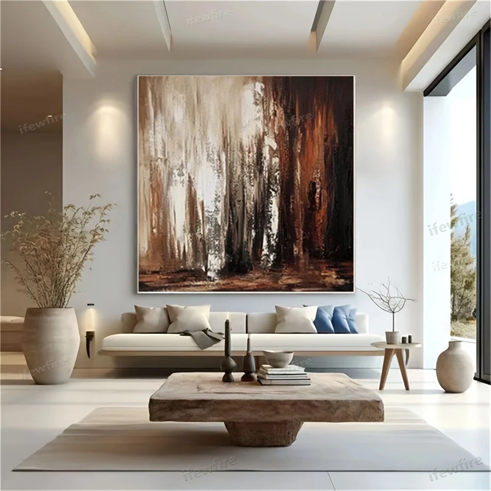 100% Handmade Modern Oil Painting Abstract Golden Strips And Rays Canvas Paintings Noble Home Decor Wall Art Paint Panel Trim