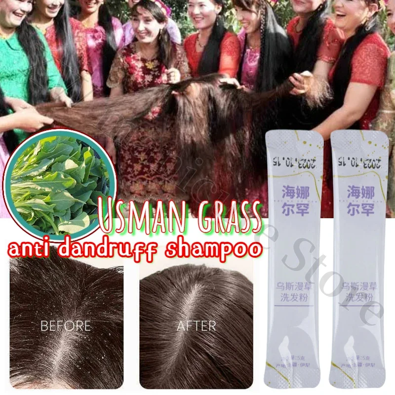 

5g/10pcs Usman Grass Shampoo Powder Cleans The Scalp and Deeply Nourishes The Scalp Anti-itch and Anti-dandruff Shampoo