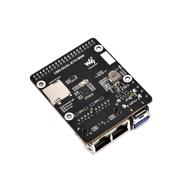 

Базовая плата/компьютерный комплект Waveshare Mini Dual Gigabit Ethernet, предназначенный для вычислительного модуля Raspberry Pi 5 (НЕ входит в комплект)