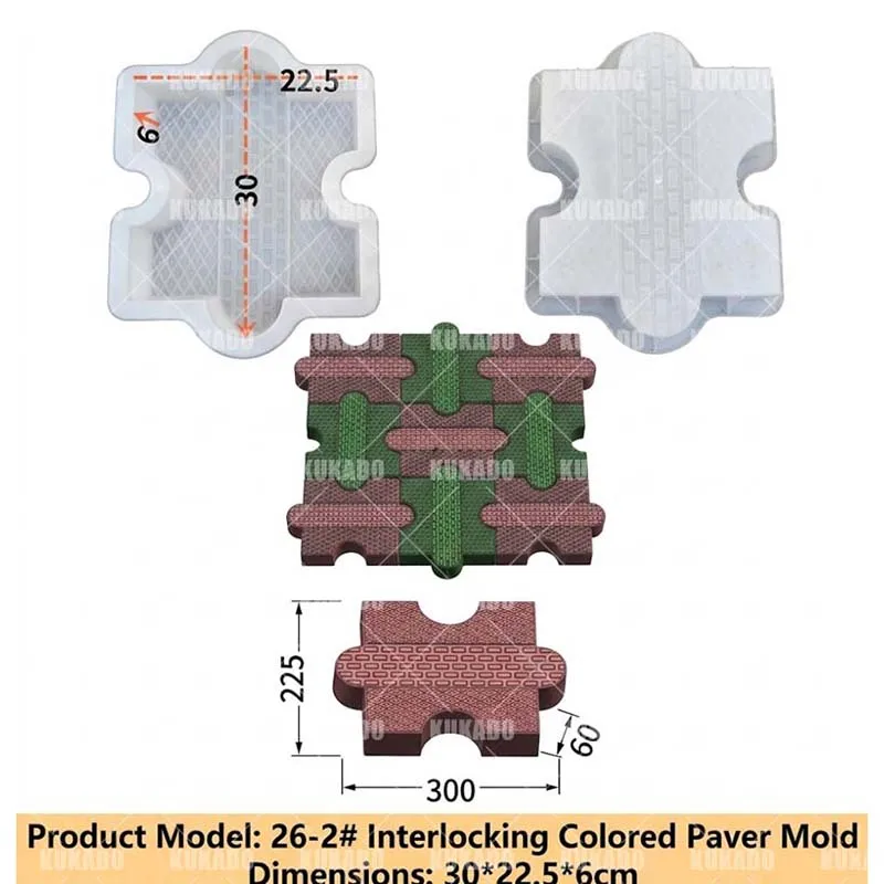 Arched colored bricks, striped paving bricks, square cement blocks for park steps, plastic molds for creative architecture