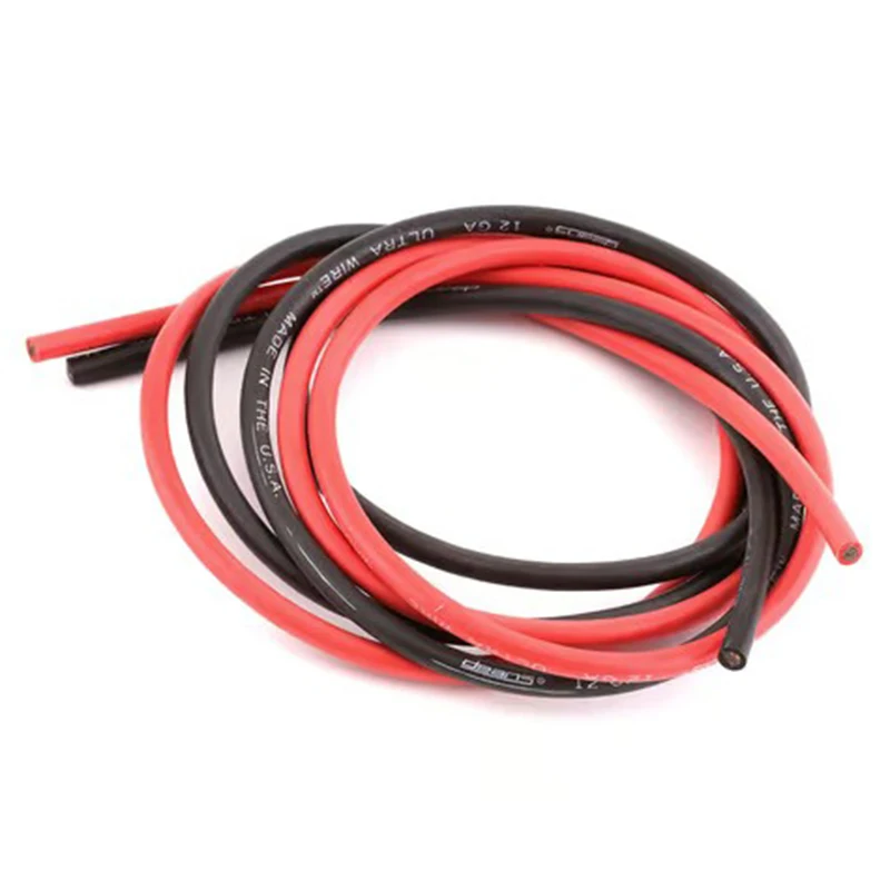 1/5/10 Meters 12AWG Gauge Red Black  Silicone Wire Cable 680 Strands 0.08mm Tinned Copper Silicone Wire for  Battery Automotive