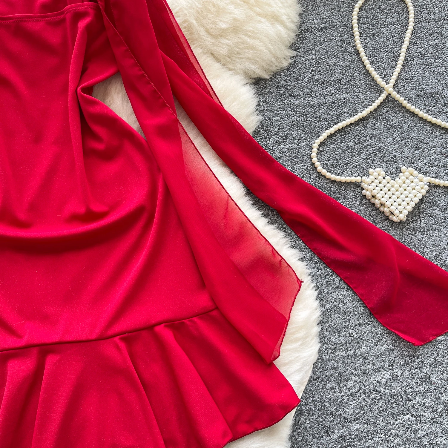 Chic vintage senza maniche con volant sottile Elegante fata moda coreana Boho Sundress abbigliamento donna mini abito