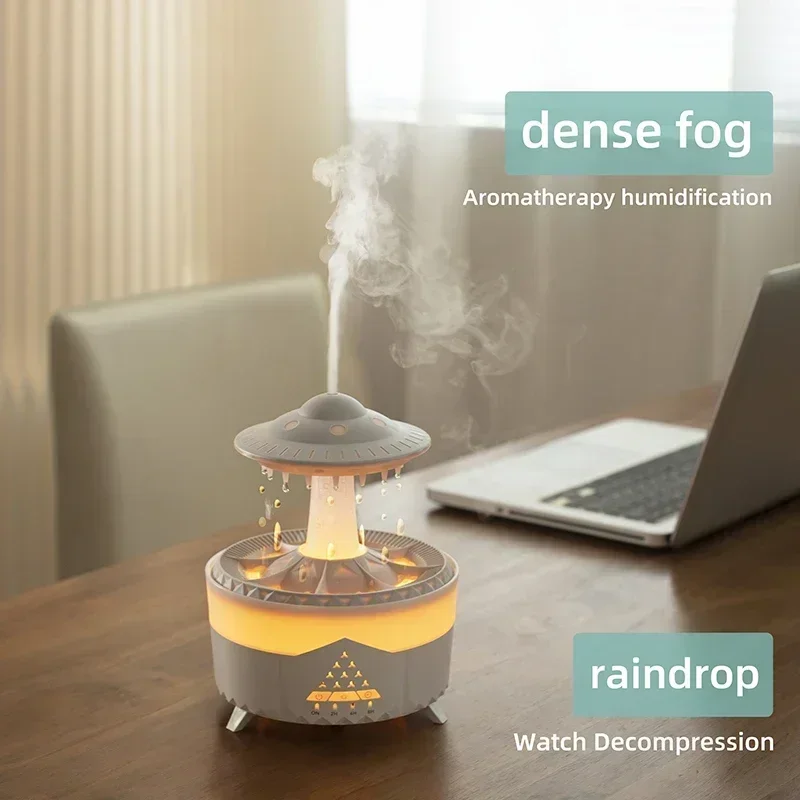 Rain Cloud Night Light humidifier with raining water drop sound and 7 color led light essential oil diffuser aromatherapy