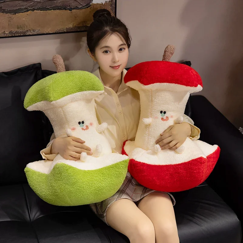 

Kawaii Apple Core, плюшевые игрушки, забавная подушка с фруктами, мягкая уютная подушка для дивана, креативный домашний декор, хороший подарок на день рождения
