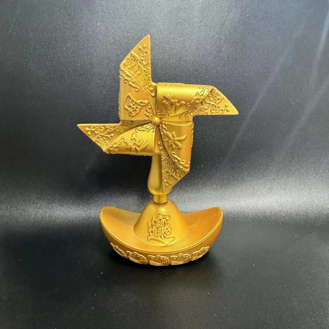 Chinese Fengshui Statues Home Ornament Golden Sailing Ship Bucket Metal Miniature Wealth Lucky Office Desktop Decoration