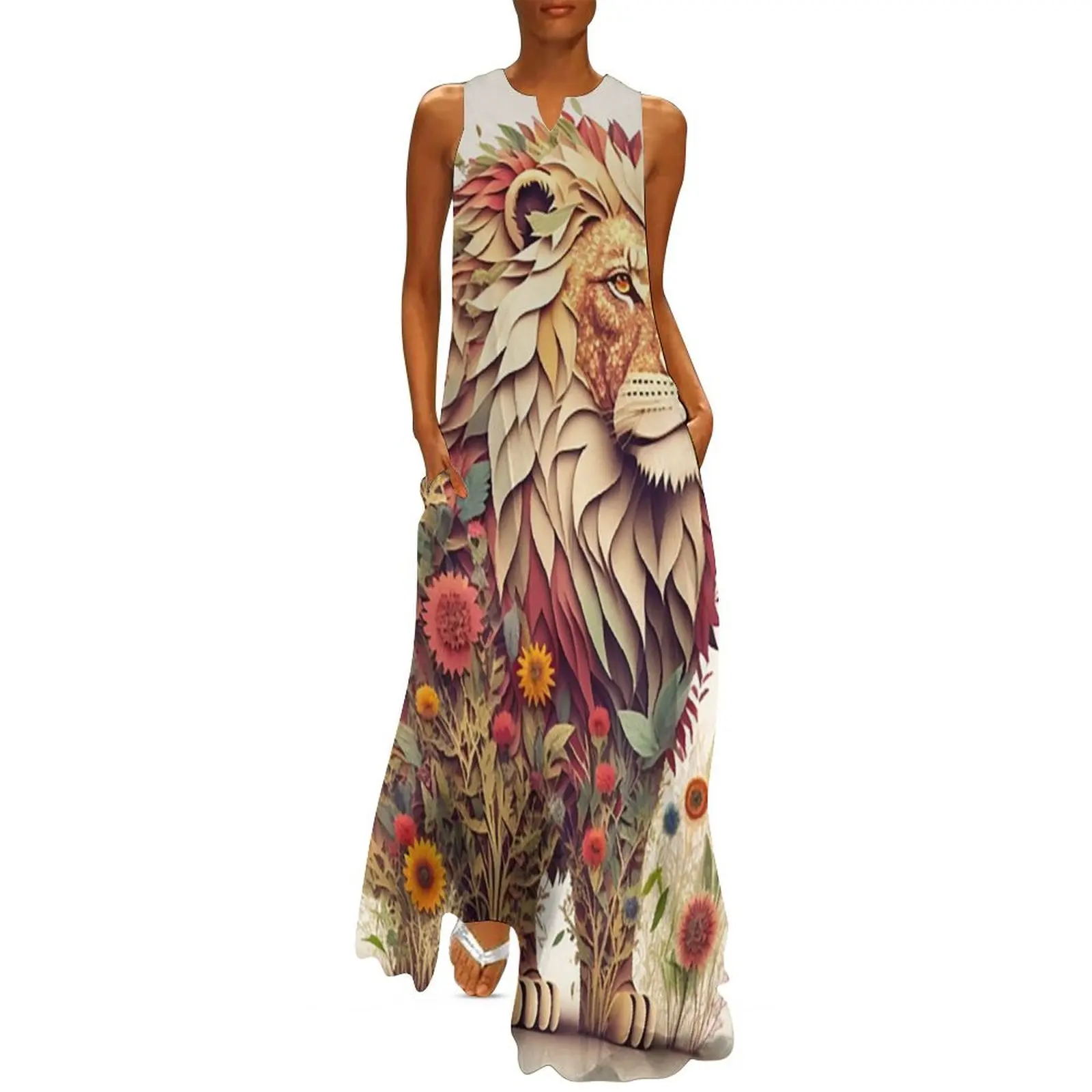 

Art work of gorgeous lion Long Dress cute dress womens dress