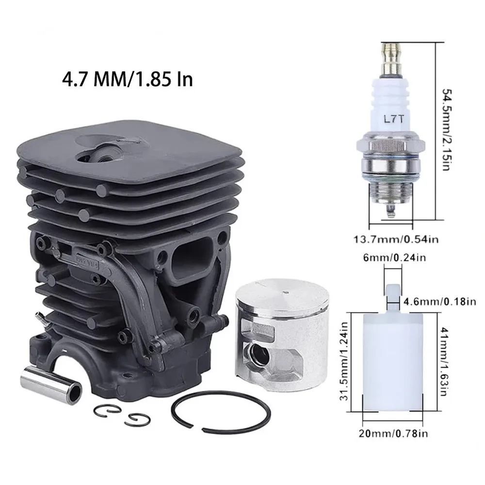 47mm Cylinder Piston Pin Kt For Husqvarna 455 Rancher 455E 460 Jonsered CS2255