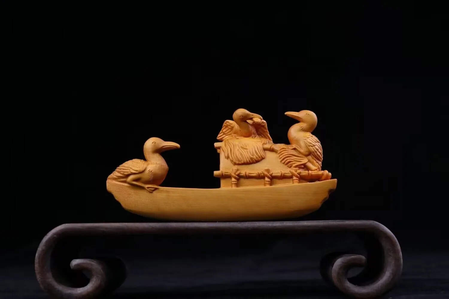 

Chinese Boxwood Wood Hand Carving Cormorant Statue