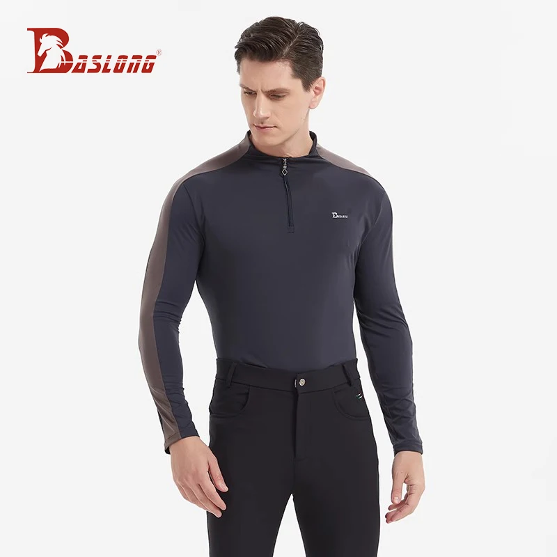 

Baslong Men's Equestrian Sports Long-Sleeved T-Shirt Women's Equestrian Clothing Riding Clothing Knight Equipment Breathable Sun Protection Harness