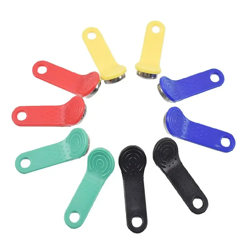 10Pcs RW1990 iButton Cards with Keyring Hole Rewritable for Touch Memory Card Electronic Keys for Door Access Syste