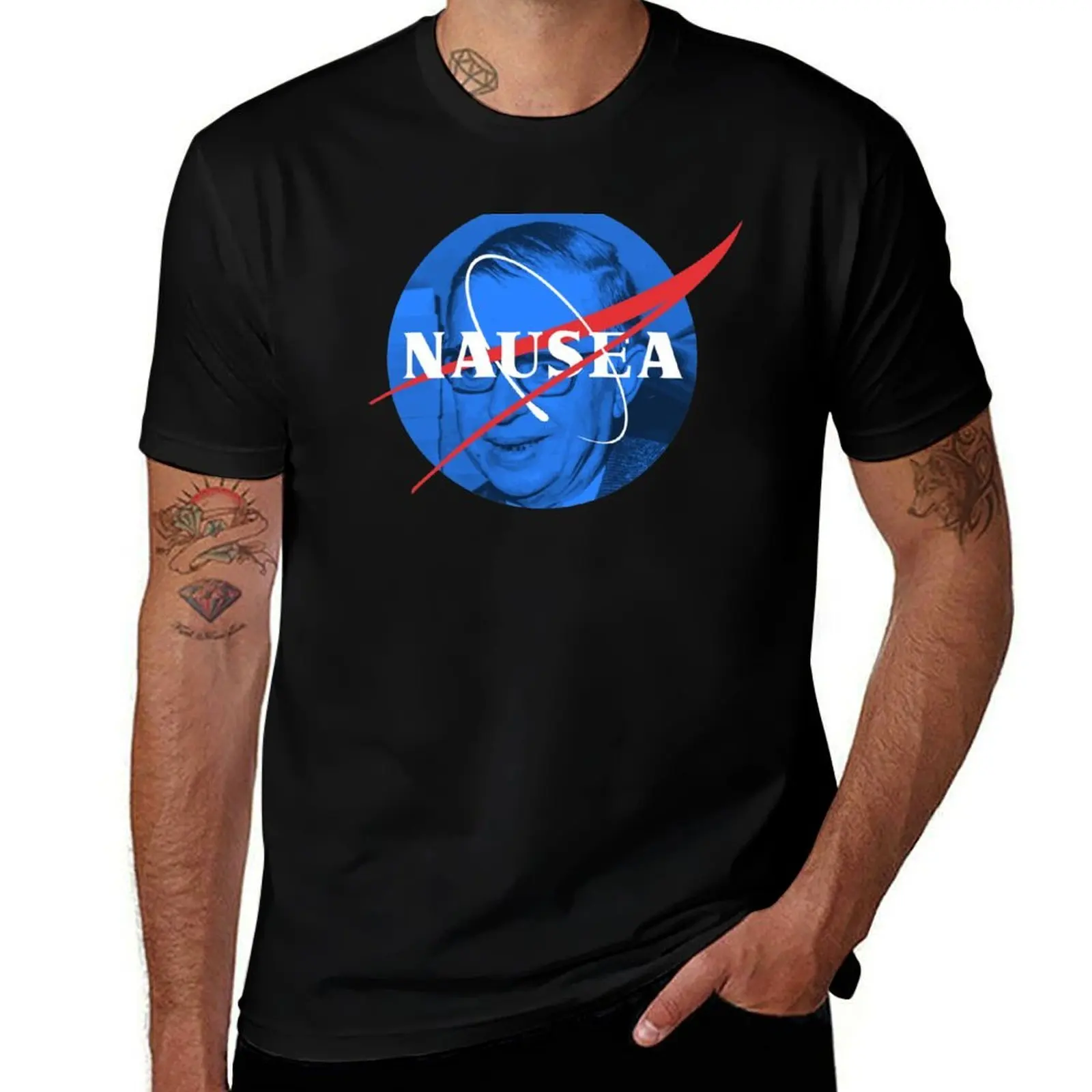 Jean-Paul Sartre - Nausea T-Shirt Big Size Daily Wear T-Shirt