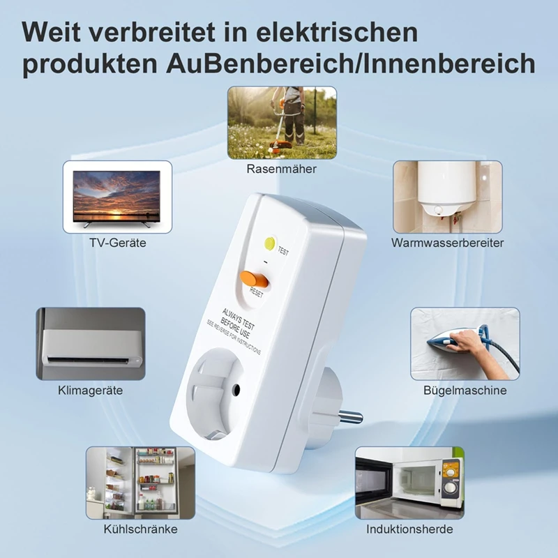 AA46 2Pack 16A Gfci Leakage Protection Plug Rcd Socket Home Circuit Breaker Cutout Switch Personal Protection Plug EU Plug