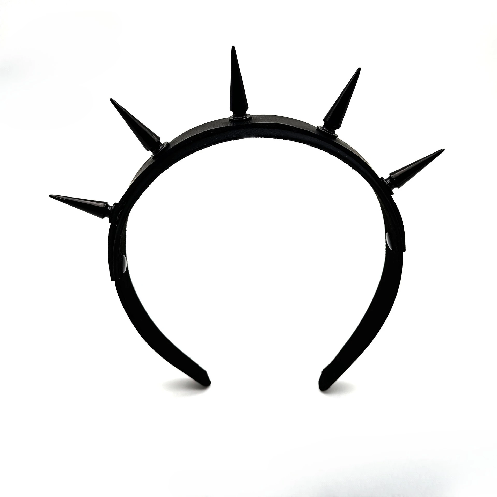 Leather Spiked Headpiece Headband Gothic Tiaras Rivet Punk for Women Men