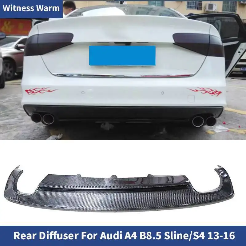 Fibre de carbone S4 Style voiture pare-chocs arrière diffuseur lèvre arrière pare-chocs botte lèvre couverture pour Audi A4 B8.5 Sline/s4 pare-chocs 2013 2014 2015