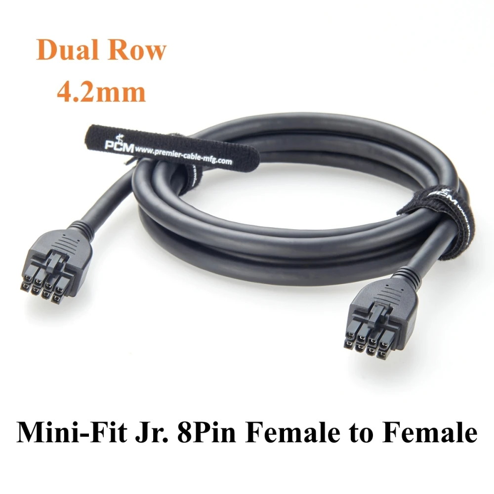 Mini-Fit Jr. 4.2mm 8Pin Female to Female Cable Dual Row 8 Circuits Power & Signal Cable Compatible Molex 39-01-2080, 2451350820