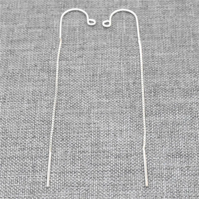2 Pairs of 925 Sterling Silver Box Chain U Earring Threads for Jewelry Making