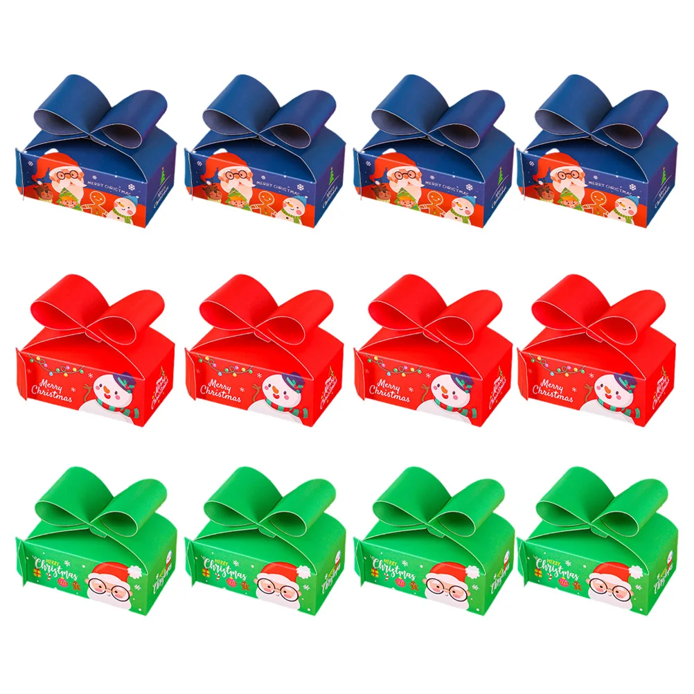 

12 Pcs Christmas Gift Boxes C Packing Supplies Xmas Containers Party Decorations Treat Boxes Storage Fruit Gifts