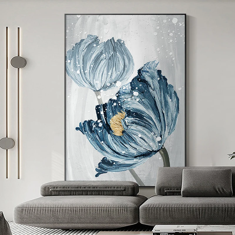 

Unframed Beautiful Textured Abstract Flower Painting Decorative Picture For Living Room Modern Art Canvas Home Decor Wallpaper