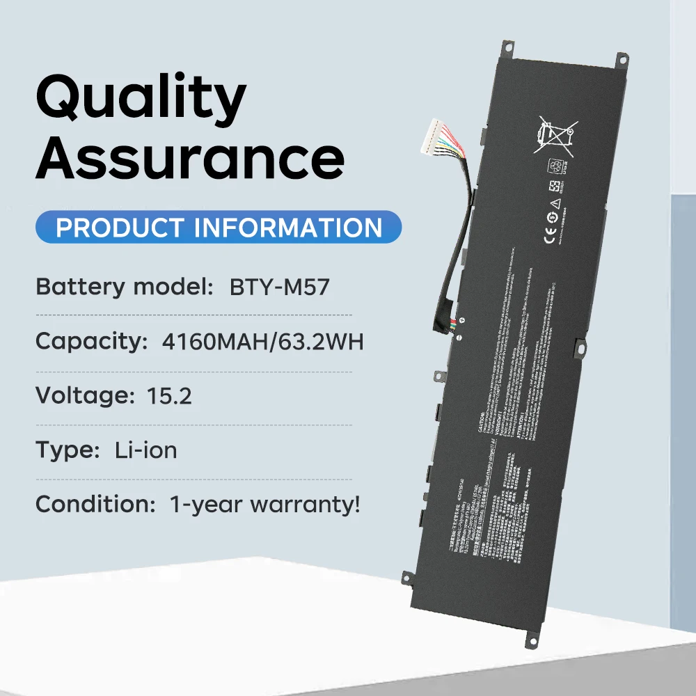 BGBT BTY-M57 Laptop Battery For MSI GP66 GP76 Leopard 10UG 10UE 11UG 11UH 10UH 11UE MS-17K3 Series 15.2V 4160mah 63.2Wh