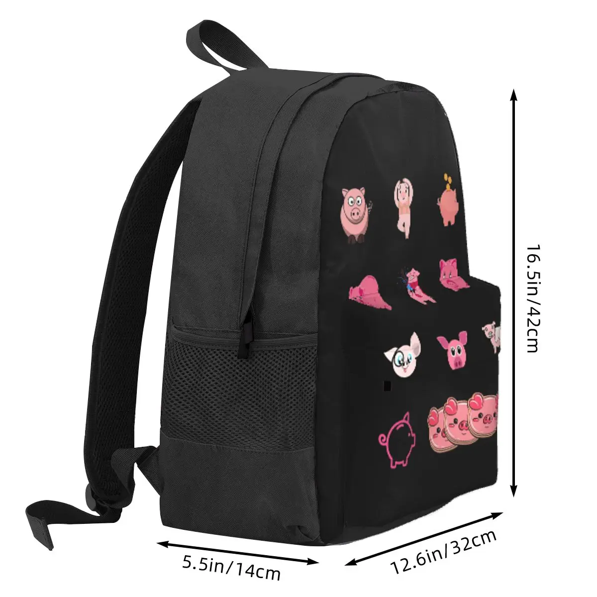 National Pig Day Sticker Pack Student Backpack School Bag Hiking Travel Daypack for Boys Girls Bookbag Shoulder Bags