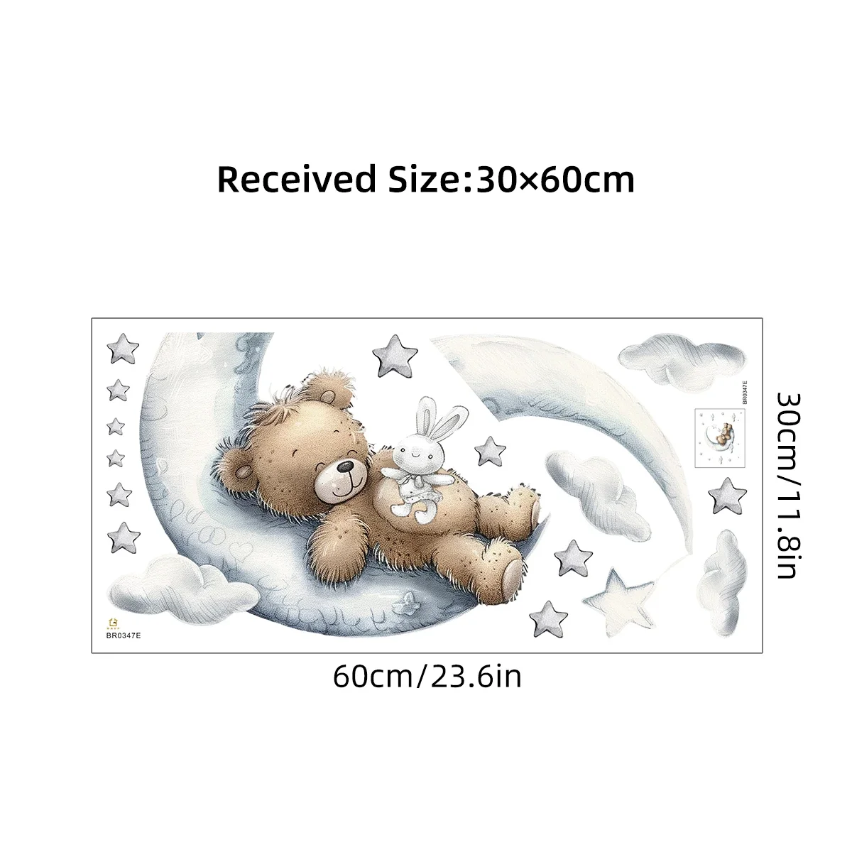 1Pc Cartoon Star Moon Sleep Bear Wall Stickers for Kids Baby Room Decor Home Decoration Bedroom Living Room Wall Decals Art