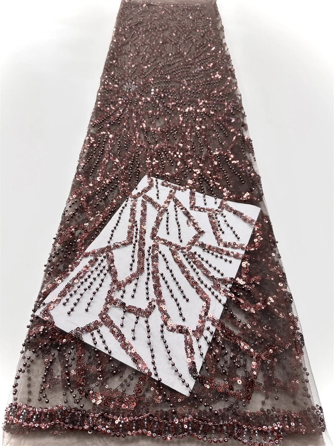 French Lace Fabric 2025 High Quality Sequins Beads African Lace Fabric Embroidery For Elegant Dress Nigerian Tulle Lace Material