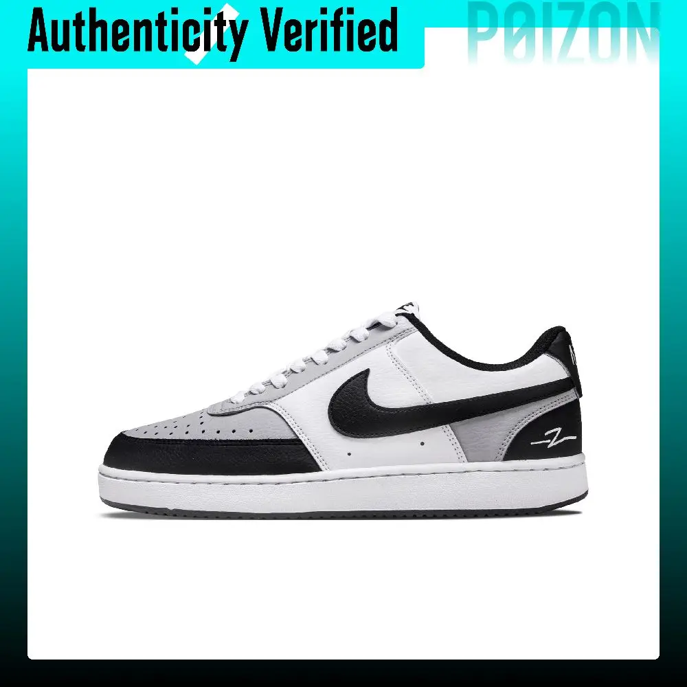Nike Court Vision 1 Skate Shoes Men's Low-top Black White Gray Multicolor DH2987-101（Team2350-）