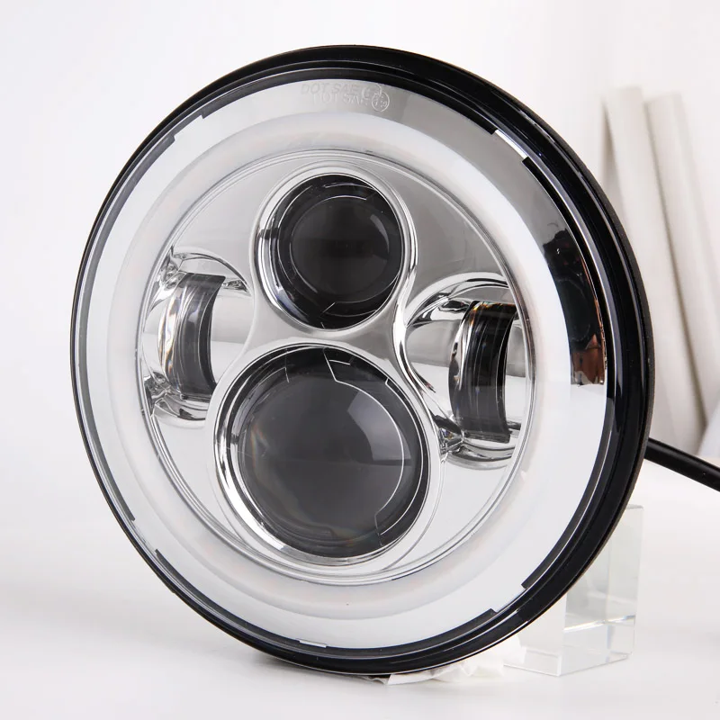 7Inch LED Headlight White Halo Angle Eyes Led Headlamp Hi/Low Turn Signal for Urban 4x4 Suzuki Samurai Jeep Wrangler Off Road