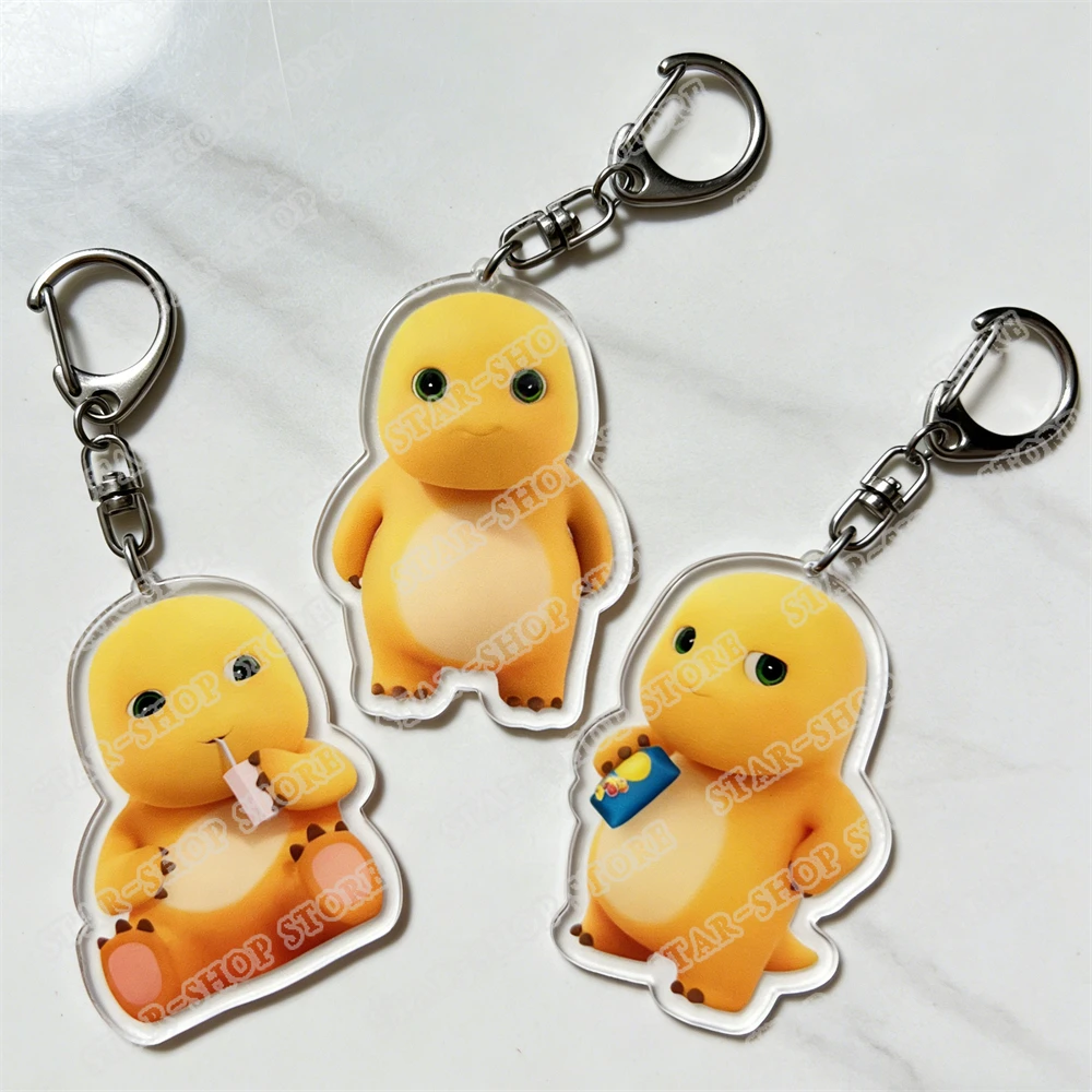 Adorable Cartoon Nailong Dino Keychain for Accessories Animation Yellow Dinosaur Dragon Naloong Meme Jewelry Friends Fans Gifts