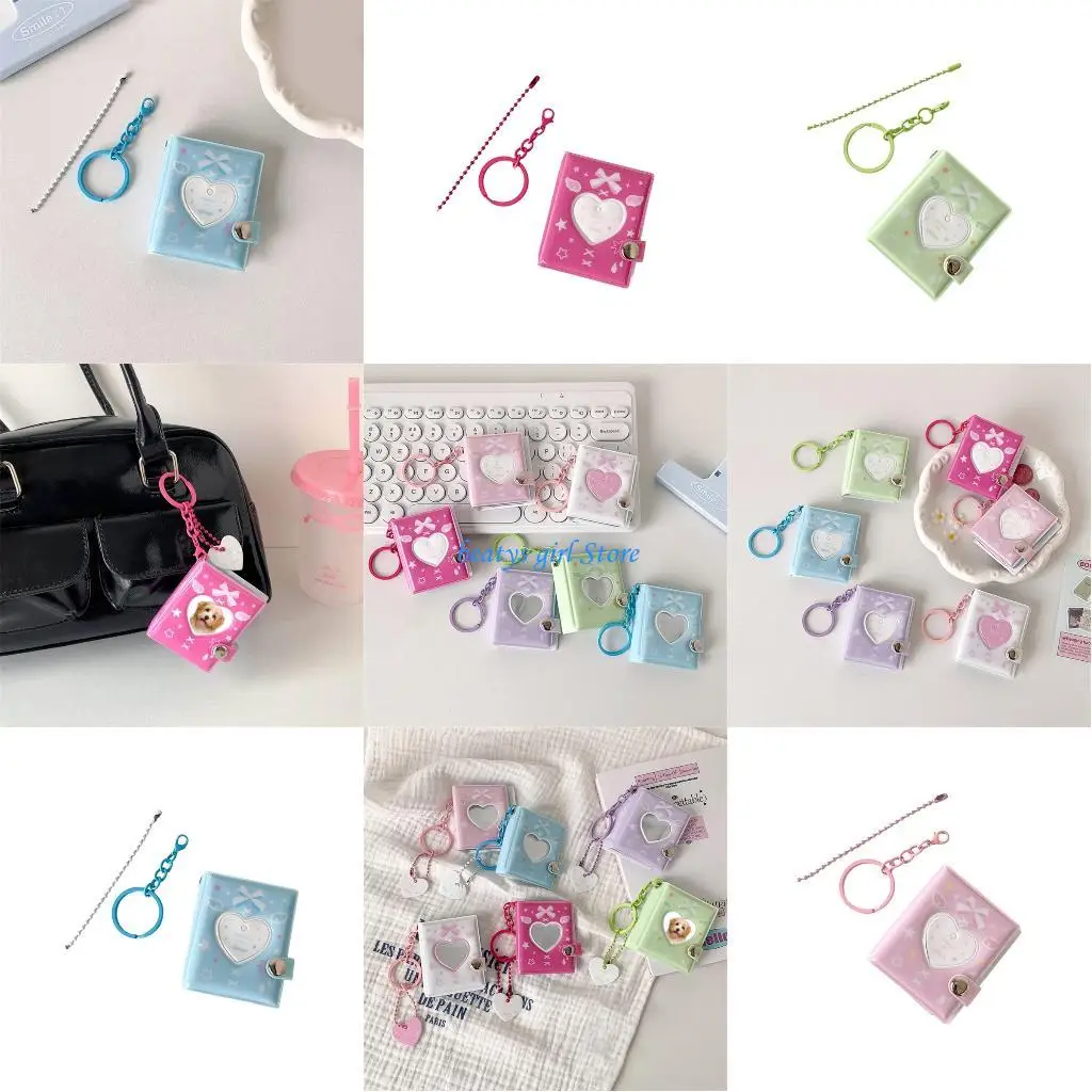 

C7AB Durability PVC Card Display Book For Student IDs Collectibles Sweet Bows Decoration