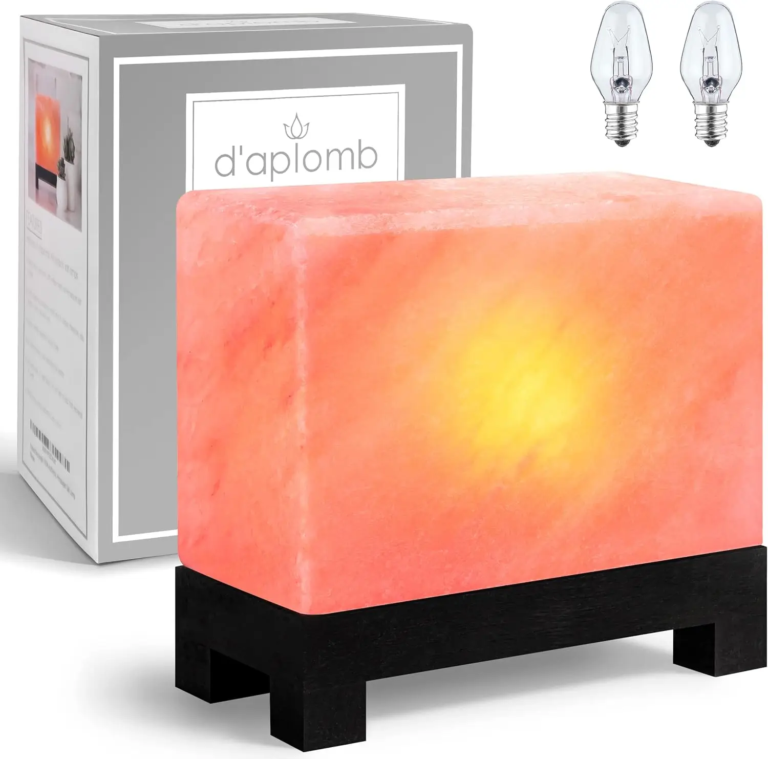 

Authentic Himalayan Salt Lamp with Hand-Carved Pink Crystal, Wood Base, and Dimmer Switch - 11.5 lbs