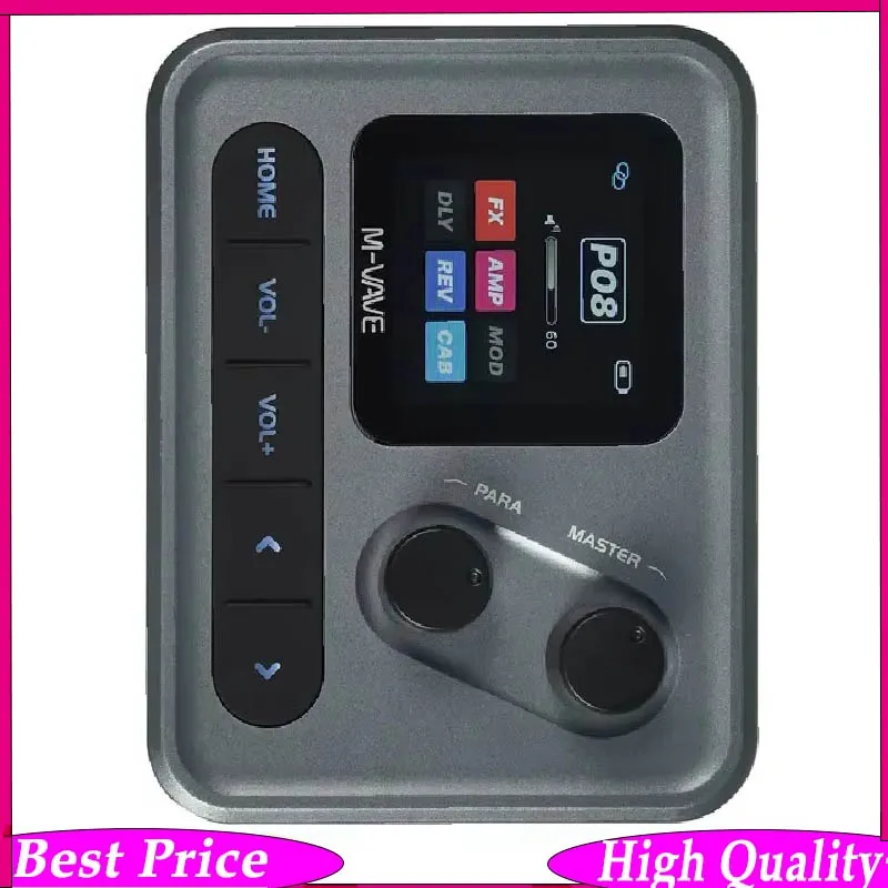 M-VAVE Mini Pocket Amp Guitar Bass Mult-Effects Processor with 1450mAh APP Desktop Effector Matching Chocolate Plus MIDI Pedal