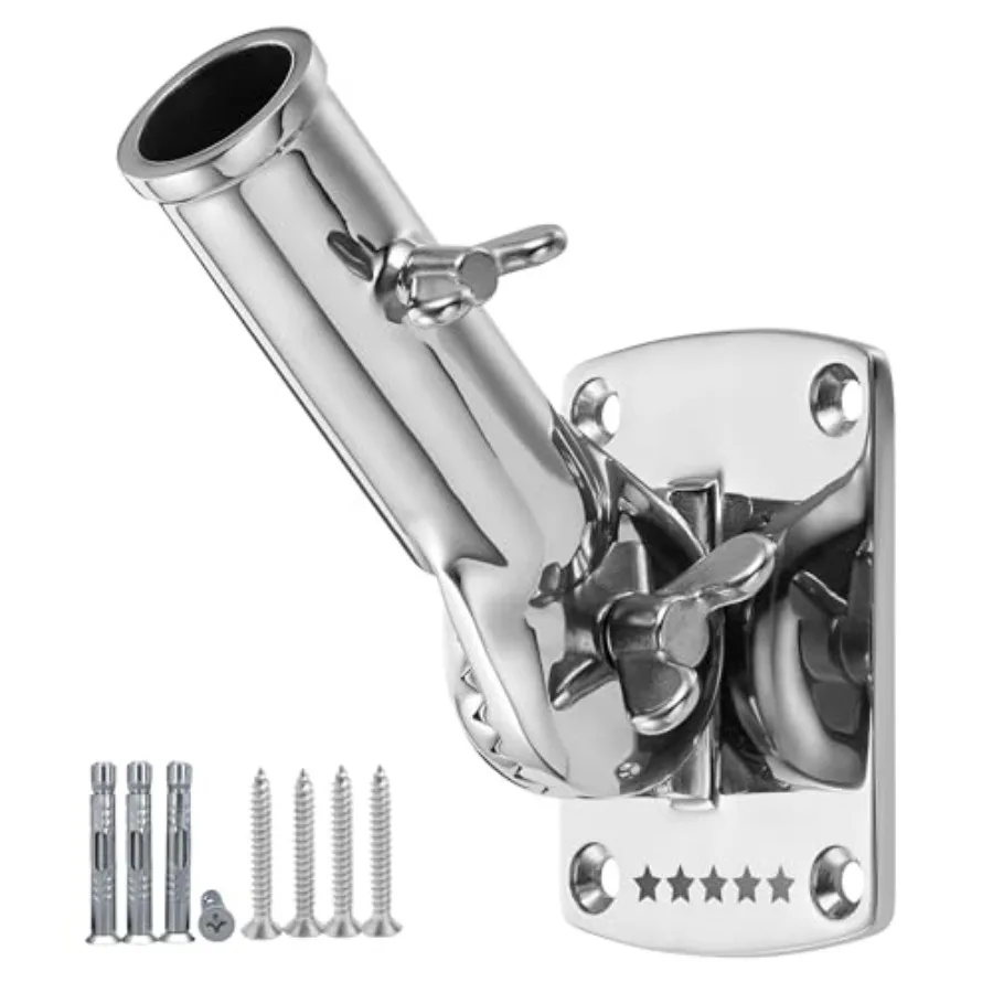 

316 Stainless Steel Heavy Duty Flag Pole Holder with 180 Adjustable Design for Outdoor Use on Concrete Walls and Brick Surfaces